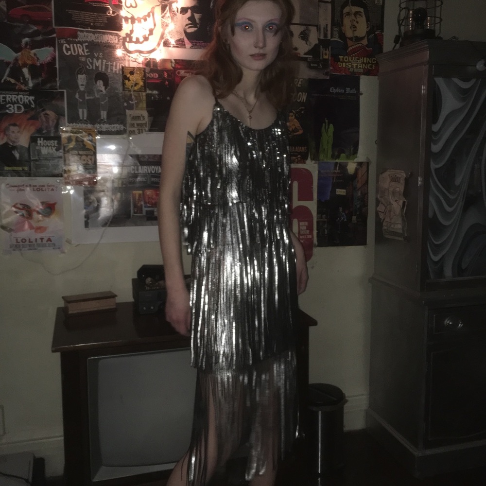 🤍 Roxy sequin fringe dress by Dress the Population